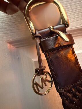 Michael Kors Brown Braided Belt